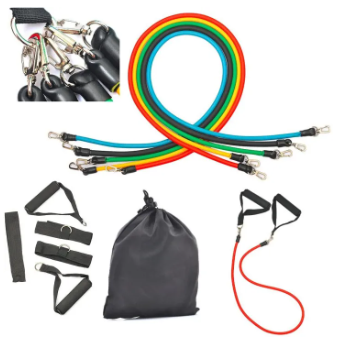 Resistance Band 11 Piece Set with Belt- 145kg